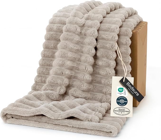 Bedsure GentleSoft Light Brown Twin Blanket for Bed - Cozy Soft Blankets for Women, Cute Large Throws for Girls, 66x90 Inches