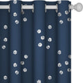 Deconovo Designer Series Silver Print Cubic Print Blackout Curtains for Living Room Bedroom, Thermal Insulated Soundproof Window Drapes, Grommet Top, Navy Blue, 52W x 84L Inch, 2 Panels