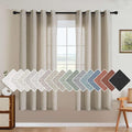 H.VERSAILTEX Living Room Linen Curtains - Nickel Grommet, Semi-Sheer, Energy Saving, Light Filtering Panels for Bedroom, Oatmeal, 2 Panels, 52 x 72 Inch