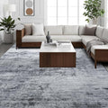 Toneed Abstract Area Rug 7x10 Modern Washable Rug Soft Non Slip Rug Low Pile for Bedroom Living Room Dining Room Grey
