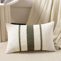 Fancy Homi Set of 1 Boho Olive Green Long Lumbar Decorative Throw Pillow Cover 16x24 Inch for Couch Bed Sofa Chair, Modern Organic Farmhouse Home Decor, Soft Cotton Cute Accent Rectangle Cushion Case