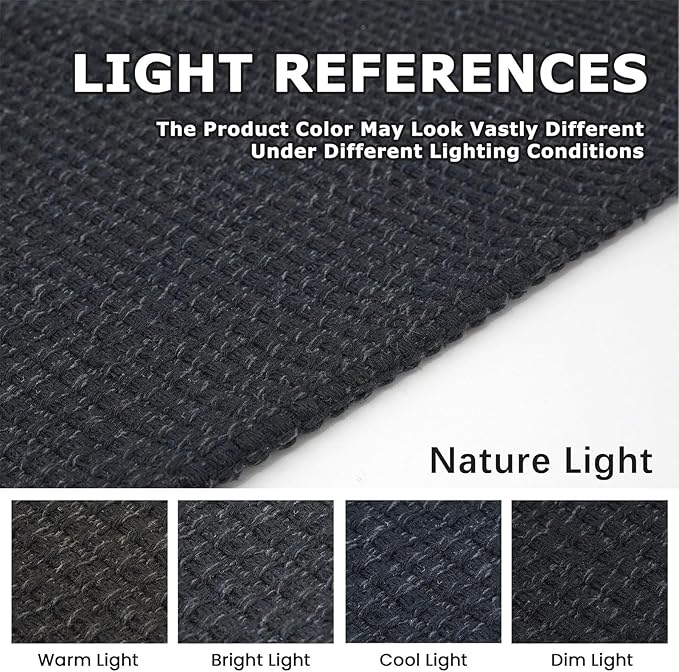 KOZYFLY Runners for Hallways 2x6 ft Washable Kitchen Runner Non Slip Rubber Backed Hall Runners Cotton Entryway Runner Rugs Floor Carpet for Indoor Backdoor Bedroom Kitchen, Black/Dark Grey