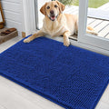OLANLY Dog Door Mat for Muddy Paws 35x24, Absorbs Moisture and Dirt, Absorbent Non-Slip Washable Doormat, Quick Dry Chenille Mud Mat for Dogs, Entry Indoor Entryway Carpet for Inside Floor, Royal Blue