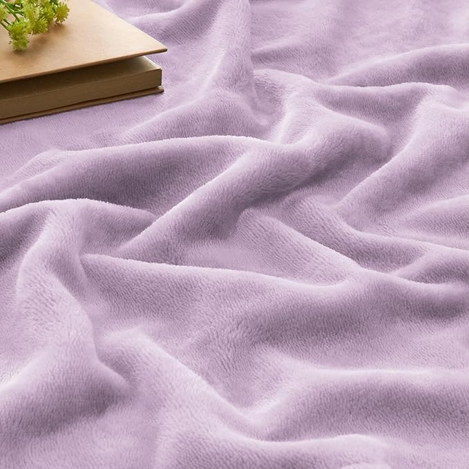 BEDELITE Fleece Blankets Queen Size Lilac Throw Blankets for Bed, Luxury Plush Cozy Fuzzy Blanket 90x90 inches, Super Soft Warm Lightweight Throw Blanket All Seasons Suitable
