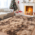 Pionblank Large Area Rug for Living Room 6x9 Feet, Modern Soft Shag Brown Rug, Plush Fuzzy Carpet for Bedroom Girls Boys Room Home Nursery Teens Dorm Decor, Tie-Dyed Coffee