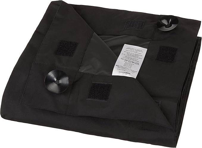 Amazon Basics Portable Blackout Curtain Shade with Suction Cups, Noise Reducing, Energy Saving, 50" W x 78"L, Black, 1-Pack