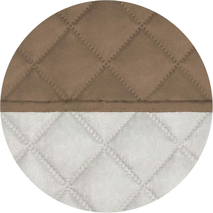 PureFit Reversible Quilted Sofa Cover, Water Resistant Slipcover Furniture Protector, Washable Couch Cover with Non Slip and Elastic Straps for Kids, Dogs, Pets (Sofa, Camel/Ivory)