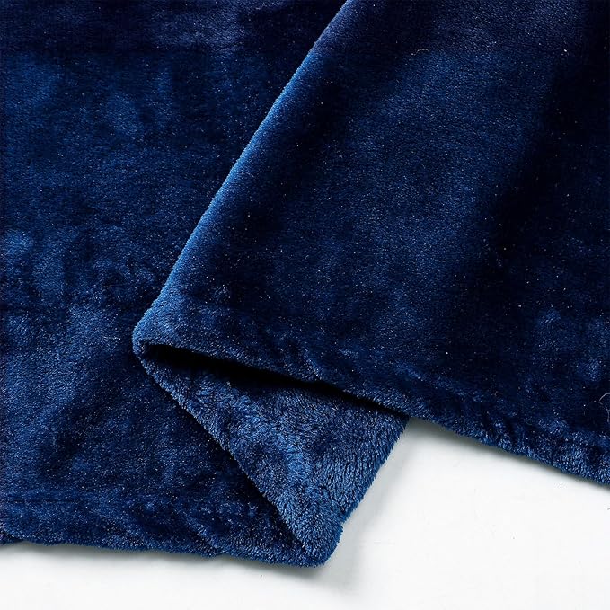 JIAHANNHA Classic Blue Throw Blanket Fleece Blanket Throw Size(60 by 80 Inches),Super Soft Cozy Plush Blanket for Couch Sofa Bed,Lightweight Warm Bed Blankets for Adults,All Season