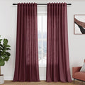 Extra Long Burgundy Linen Curtains 120 Inch for Living Room 2 Panels Set Rod Pocket Back Tab Light Filtering Semi Sheer Linen Window Drapes Privacy High Ceiling Drapes for Farmhouse 52x120