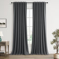 Guken 100% Blackout Curtains 84 Inch Length 2 Panels Set for Living Room Bedroom Back Tab Thermal Insulated Black Out Linen Drapes Room Darkening Blazer Grey,52x84