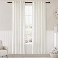 Nanspring Cream Linen Curtains 80 inches for Living Room Bedroom Back Tab Modern Farmhouse Coastal Decor Light Filtering Privacy Sheer Curtain 2 Panel Set 36x80 for Dinning Room