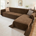 Sectional Couch Covers, 2 Pieces Washable L Shaped Couch Covers Sofa Blanket for Dogs Pet Friendly Sectional Sofa Slipcovers Furniture Covers,71"x 110"+ 71"x 118",(X-Large,Coffee)