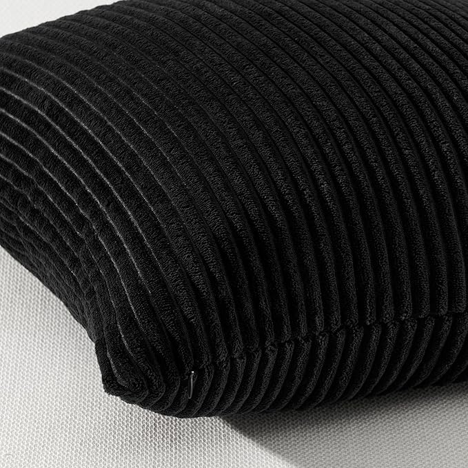 Topfinel Decorative 20x20 inch Black Throw Pillow Covers Cushion Cases, Set of 4 Soft Velvet Modern Double-Sided Designs, Mix and Match for Home Decor, Pillow Inserts Not Included