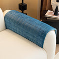 Velvet Couch Cover, Plush Sectional Sofa Cover Washable, Anti Slip Sofa Slipcover for Armrest & Backrest, Furniture Protector Covers for Pets & Kids(1PC, Black, 35.4"×35.4", Single Seater)