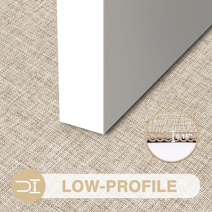 LEKEEPGO Ultra Thin Indoor Door Mat 24"x47", Low-Profile Door Mat Indoor Entrance, Non Slip Rubber Backing Inside Doormat Washable Welcome Front Entryway Dirt Trapper Entry Mat, Khaki