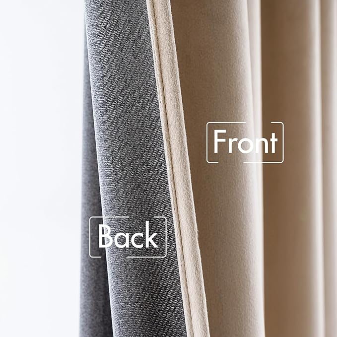 MIULEE Velvet Curtains 63 inch Length 2 Panels - Luxury Blackout Curtains for Bedroom Living Room Thermal Insulated Super Soft Window Drapes Rod Pocket & Back Tab, Camel Beige, W52 x L63 inches