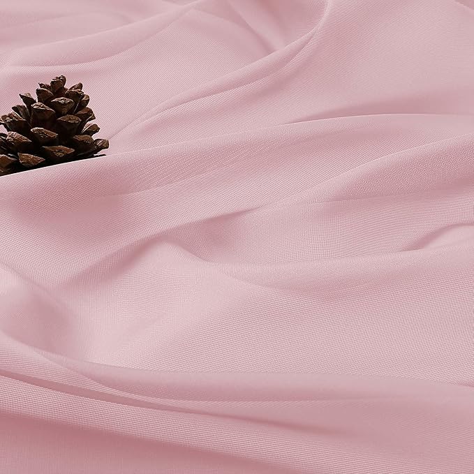 OWENIE Blush Sheer Curtains 72 Inches Long 2 Panels Set, Transparent Voile Sheer Curtain for Living Room Bedroom Window Sliding Glass Door Treatment, 59 x 72 Inch, Blush