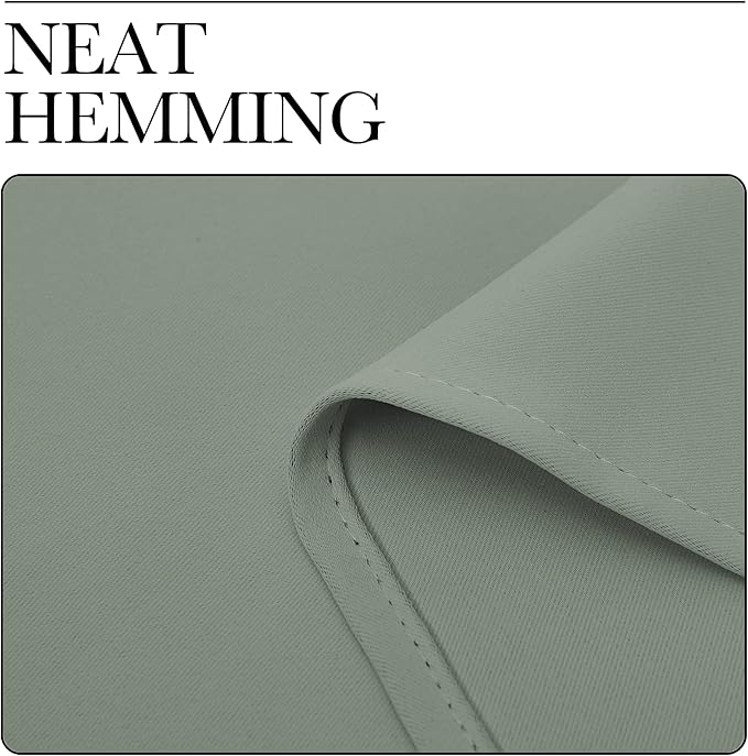NICETOWN Bedroom Curtain Panels Blackout Draperies, Thermal Insulated Solid Grommet Blackout Curtains/Drapes (Greyish Green, 1 Pair, 34 by 72-inch)