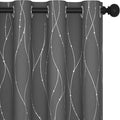 Deconovo Blackout Curtain for Bedroom, 52 x 95 Inch, Thermal Insulated Soundproof Curtains, Grommet Top, Machine Washable, Set of 2 Panels for Living Room Nursery Bedroom Apartment Home, Light Gray