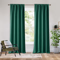 RYB HOME Bedroom Blackout Curtains 84 inches Long, 100% Blackout Thermal Insulated Noise Reducing Curtains for Living Room Nursury, 42 inches Wide by 84 inches Long, Dark Green