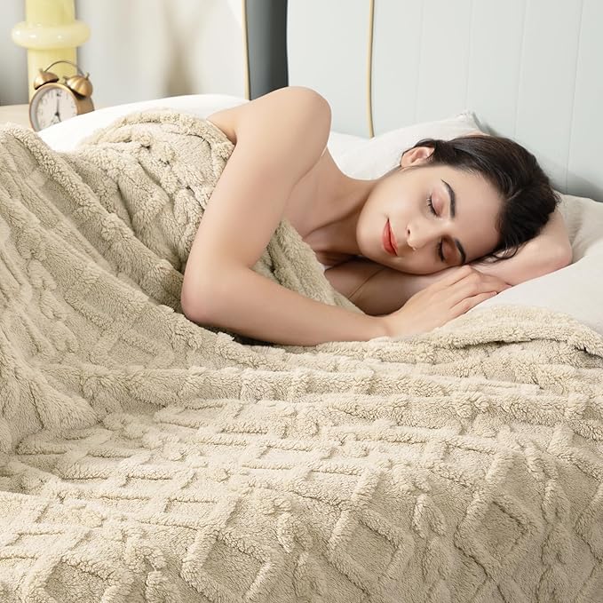 Aganear King Size Blanket - Portable, Breathable & Skin-Friendly for Couch, Sofa, Bed, Office (108"x90", Khaki)