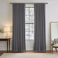 PONY DANCE Grey Blackout Curtains 96 inch Long, Room Darkening Curtains for Bedroom, Thermal Insulated Drapes for Living Room Window Treatment, Back Tab/Rod Pocket, 52 x 96 Inch,2 Panels Set, Grey