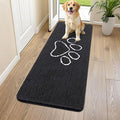 Smiry Dog Door Mat for Muddy Paws, Absorbent Dirt Trapper Non Slip Quick Dry Washable Chenille Mat for Mud Dogs, Entry Rug for Indoor and Outdoor (54x24 Inches, Black and White)