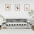 MYSKY HOME Sectional Couch Cover Black Boho Geometric Sofa Covers for Sectional Sofa L Shape Chenille Couch Protector for Dogs Pets Couch Throw Cover Washable Durable for Home Decor, 71" X118"