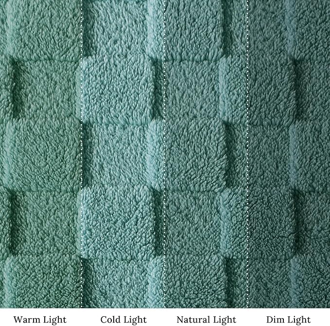 Exclusivo Mezcla Fleece Throw Blanket for Couch,Super Soft and Warm Lightweight Checkered Pattern Blankets for All Seasons,50x60 Inches, Celadon