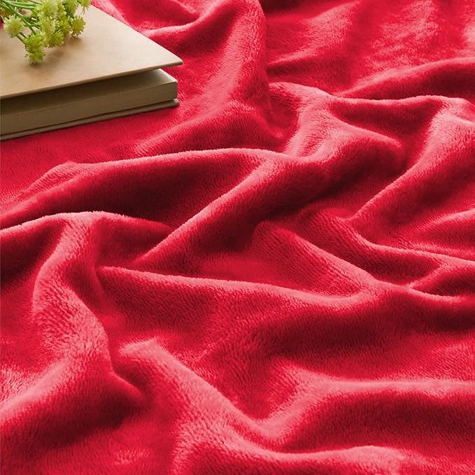 BEDELITE Fleece Blanket Red Throw Blanket for Couch & Bed, Luxury Plush Cozy Fuzzy Blanket 50" x 60", Super Soft Warm Lightweight Throw Blanket for Travel Camping