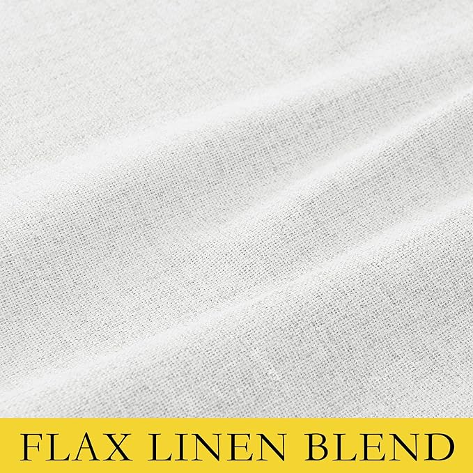 NICETOWN 100% Absolutely Blackout Linen Curtains with Thermal Insulated Liner, Greyish White, 52" Wide, 108" Length Energy Saving Curtains for Living Room 2 Panels Set, Vertical Blinds