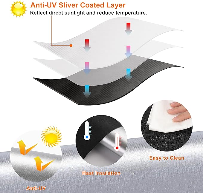100% Black Out Window Cover Portable Blackout Shades Adhesive Thermal Blackout Blinds No Drill Guard Blind for Window Shades Temporary Room Home 40" x 57" Darkening Shades for Skylight RV Dorm