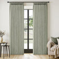 MIULEE Pinch Pleated Thick Linen Curtains 90 Inches Long 2 Panels for Living Room Bedroom, Linen Textured Memory Trained Pleat Drapes Back Tab Light Filtering Sage Green Window Curtains with Hooks