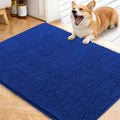 OLANLY Dog Door Mat for Muddy Paws 40x32, Absorbs Moisture and Dirt, Absorbent Non-Slip Washable Doormat, Quick Dry Chenille Mud Mat for Dogs, Entry Indoor Entryway Carpet for Inside Floor, Royal Blue