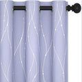 Deconovo Blackout Curtains, Thermal Insulated Soundproof Drapes with Wave Dots Foil Print, 42 x 63 Inch, Set of 2, Machine Washable Window Curtain for Bedroom Living Room Nursery Kitchen, Light Purple