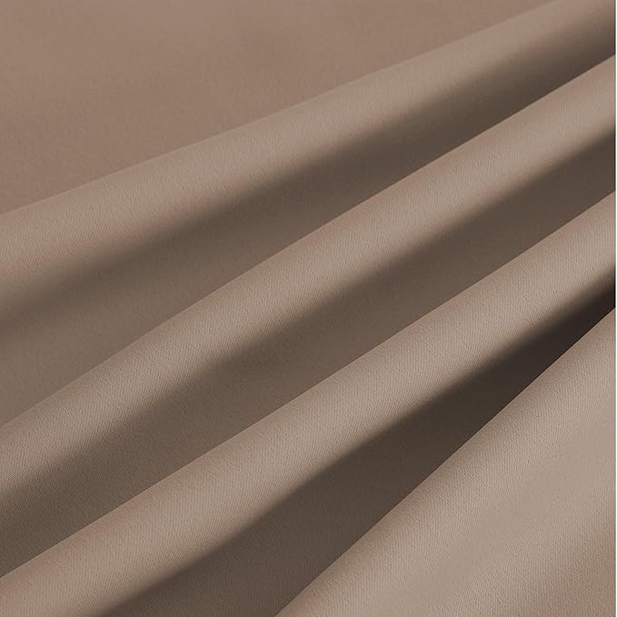 NICETOWN Room Darkening Draperies Curtains Panels, 2 Panels Cappuccino W52 x L108