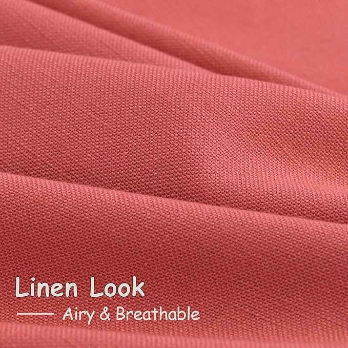 Nanspring Watermelon Red Curtains 108 Inches Long 2 Panels, Semi Sheer Back Tab Loop Pocket Large Window Curtain Extra Long Light Filtering Drapes High Ceiling Drape for Living Room 52x108