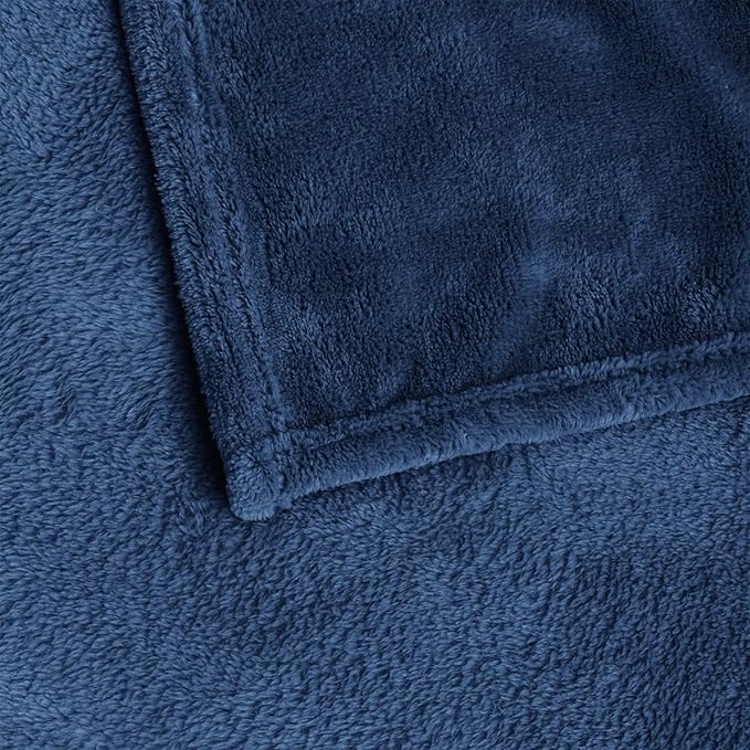 BEDELITE Fleece Blanket Navy Blue Throw Blanket for Couch & Bed, Luxury Plush Cozy Fuzzy Blanket 50" x 70", Super Soft Warm Lightweight Fall Throw Blanket for Travel Camping