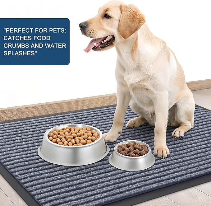 OLANLY Front Door Mat Indoor Outdoor Entrance, Waterproof Heavy Duty Doormat, Fade Resistant, Low Profile, Easy Clean Patio Porch Welcome Floor Mats for Entry, 40x32, Ash Grey