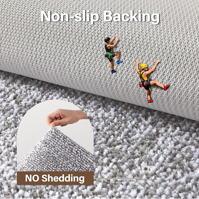 36x24 Large Bathroom Rugs Washable Non Slip, Light Grey Bath Mat for Bathroom Floor Tub, Soft Absorbent Quick Dry Mats for Shower, Bathtub,Home Decor