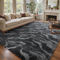 8x10 Ft Extra Large Shag Rugs for Living Room, Tie Dyed Ultra Soft Fluffy Furry Area Rugs for Bedroom Indoor Floor, Aesthetic Carpet for Kids Home Decor (Grey)