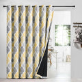 Beauoop 100% Blackout Curtains 96 Inches Long for Patio Sliding Door Yellow Grey Extra Wide Moroccan Geo Room Darkening Thermal Soundproof Room Divider Grommet Window Treatment Drapes,100x96 Set of 1