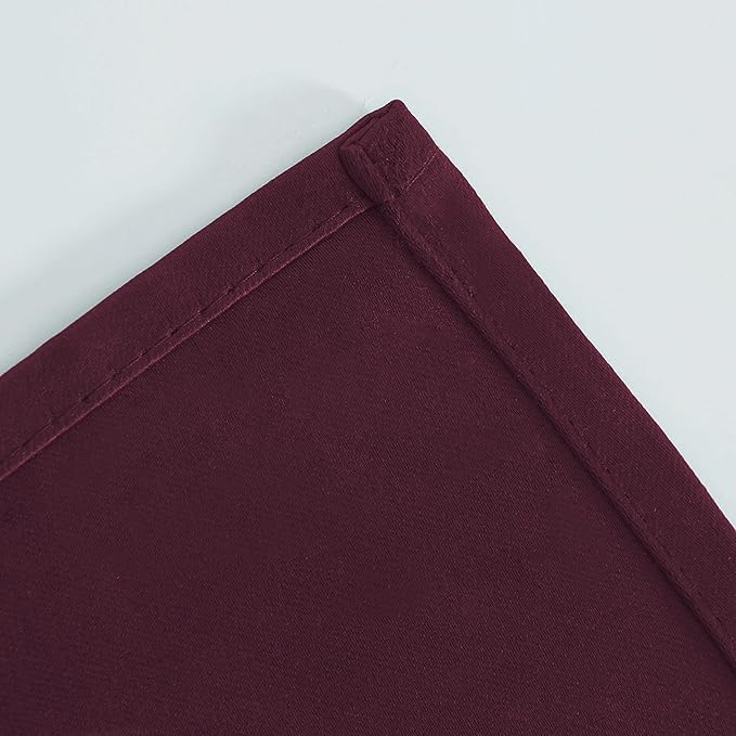 LEMOMO Burgundy Red Blackout Curtains 42 x 63 Inch Length/Set of 2 Curtain Panels/Thermal Insulated Room Darkening Blackout Curtains for Bedroom