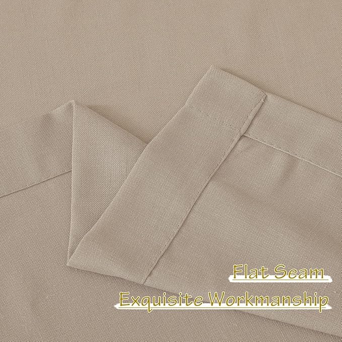 NICETOWN Thick Flax Linen Camel Curtains 108 inches Long, Pinch Pleated Linen Blend Privacy Added with Light Filtering Window Treatments for Living Room/Bedroom, W50 x L108, 2 Panels