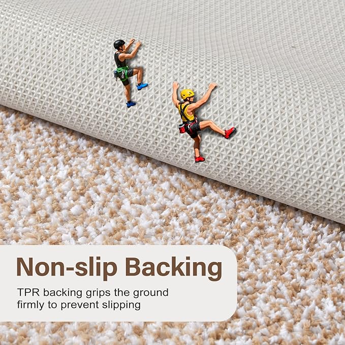 60x24 Long Bathroom Rugs Washable Non Slip, Beige Bath Mat for Bathroom Floor Tub, Soft Absorbent Quick Dry Mats for Shower,Bathtub,Home Decor