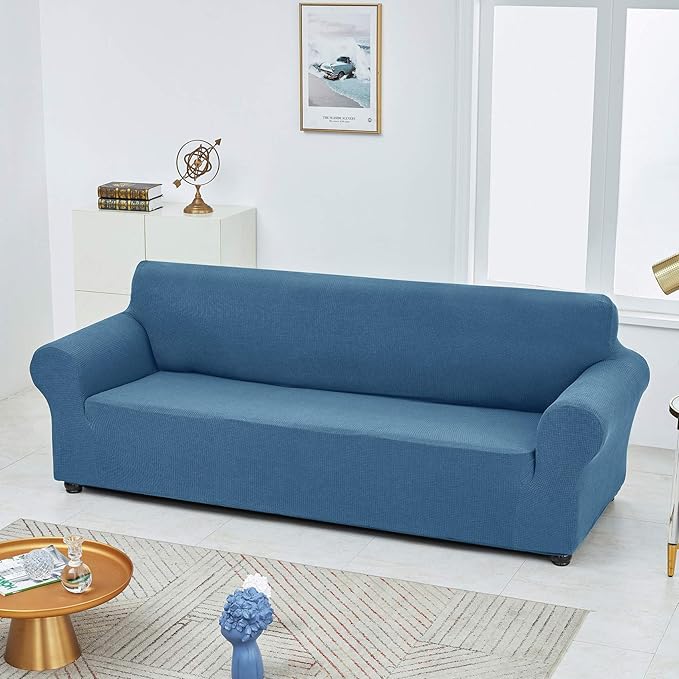 Joccun Stretch Loveseat Couch Cover Slipcover, 1-Piece Sofa Cover for 2 Cushion Couch Spandex Jacquard Washable Furniture Protector Cover for Living Room,Kids,Pets（Loveseat,Niagara）