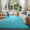 6x9 Ft Large Shag Rugs for Living Room, Ultra Soft Teal Fluffy Furry Area Rugs for Bedroom Indoor Floor, Aesthetic Carpet for Boys Nursery Dorm Home