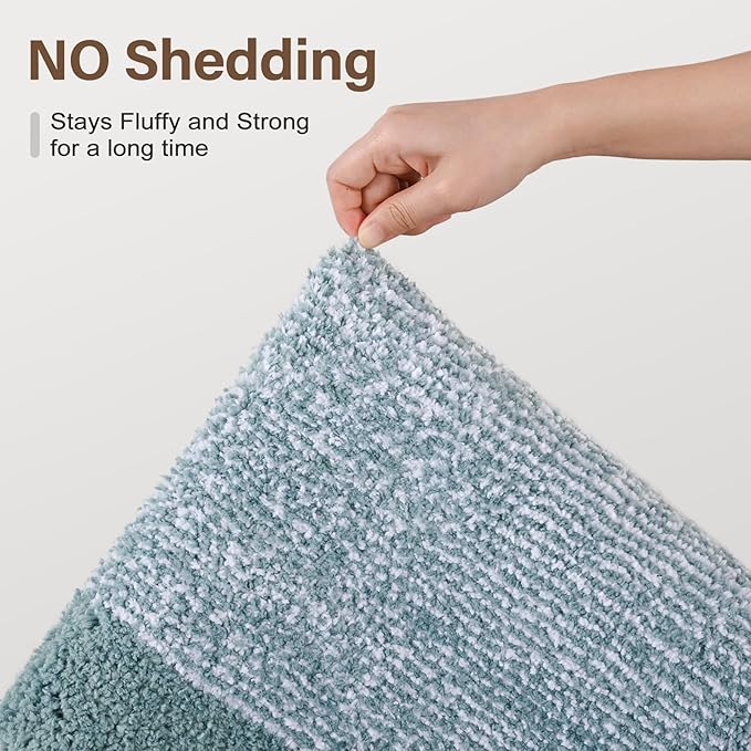 48x24 Long Bathroom Rugs Washable Non Slip, Dusty Blue Bath Mat for Bathroom Floor Tub, Soft Absorbent Quick Dry Mats for Shower, Bathtub,Home Decor