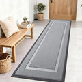 OLANLY Front Door Mat Indoor Outdoor Entrance, Waterproof All-Season, All-Weather Doormat, Sturdy Natural Rubber, Low Profile, Easy Clean Patio Porch Entryway Mat, 71x23, Ash Gray