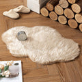 MIULEE Fluffy Rug Soft Shaggy Faux Fur Area Rug Luxury Plush Cloud Shape Carpet for Bedroom Living Room Sofa Chair 2 x 3 Feet, Beige